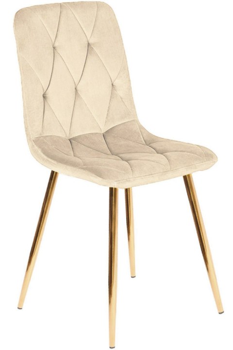 Lugano Krzesło tapicerowane BORGO VELVET BEIGE GOLD