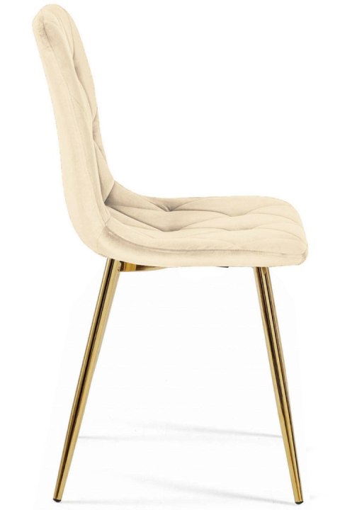 Lugano Krzesło tapicerowane BORGO VELVET BEIGE GOLD