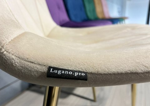 Lugano Krzesło tapicerowane BORGO VELVET BEIGE GOLD