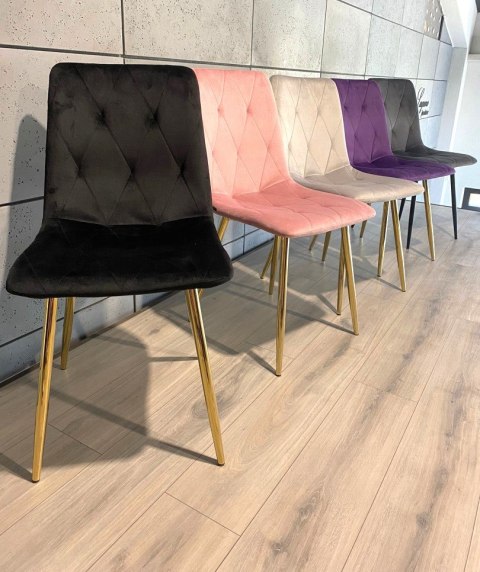 Lugano Krzesło tapicerowane BORGO VELVET BLACK GOLD