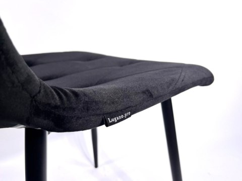 Lugano Krzesło tapicerowane BORGO VELVET BLACK GOLD