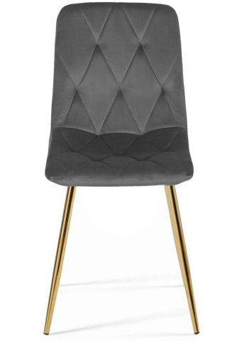 Lugano Krzesło tapicerowane BORGO VELVET DARK GREY GOLD