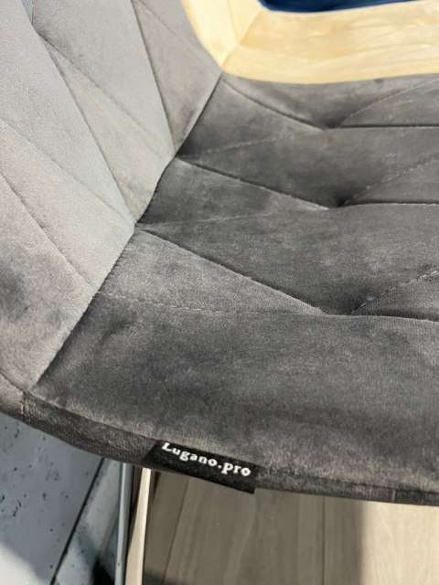 Lugano Krzesło tapicerowane BORGO VELVET DARK GREY SILVER