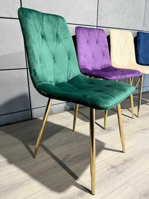 Lugano Krzesło tapicerowane BORGO VELVET GREEN GOLD