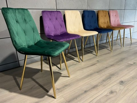 Lugano Krzesło tapicerowane BORGO VELVET GREEN GOLD