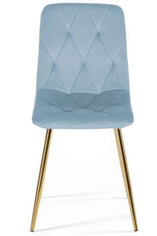 Lugano Krzesło tapicerowane BORGO VELVET LIGHT BLUE GOLD