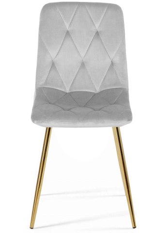 Lugano Krzesło tapicerowane BORGO VELVET LIGHT GREY GOLD
