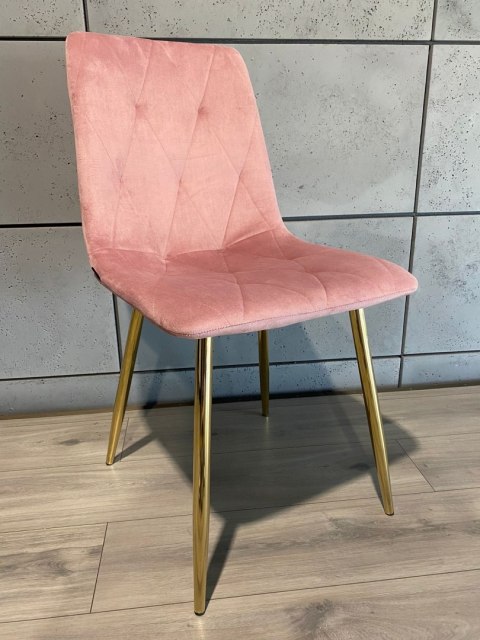 Lugano Krzesło tapicerowane BORGO VELVET PINK GOLD