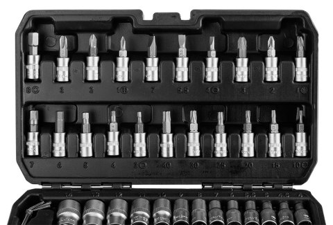 Klucze nasadowe 1/4", zestaw 46 szt.