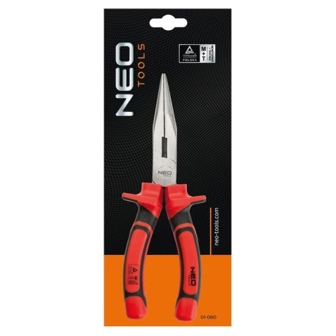 Szczypce wydłużone proste 160 mm, 1000V, CrV, polerowane