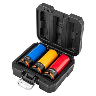 Nasadki do felg aluminiowych - zestaw 3 szt. (17 mm, 19 mm, 21 mm), Cr-Mo