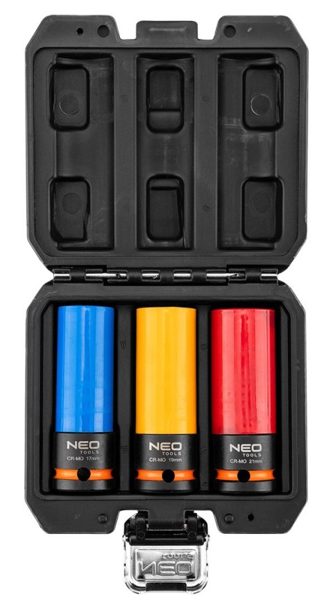 Nasadki do felg aluminiowych - zestaw 3 szt. (17 mm, 19 mm, 21 mm), Cr-Mo