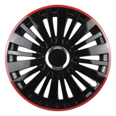Kołpak samochodowy falcon 15" cali czarny z czerwonym rantem