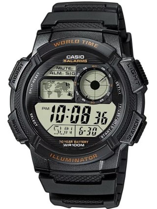 Casio ZEGAREK MĘSKI CASIO AE-1000W-1AV - WORLD TIME + BOX