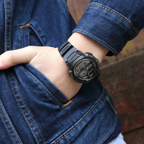 Casio ZEGAREK MĘSKI CASIO AE-1000W-1AV - WORLD TIME + BOX