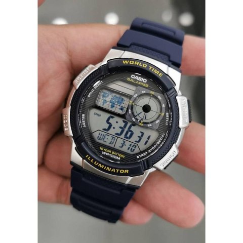 Casio ZEGAREK MĘSKI CASIO AE-1000W 2AV (zd073e) - WORLD TIME + BOX