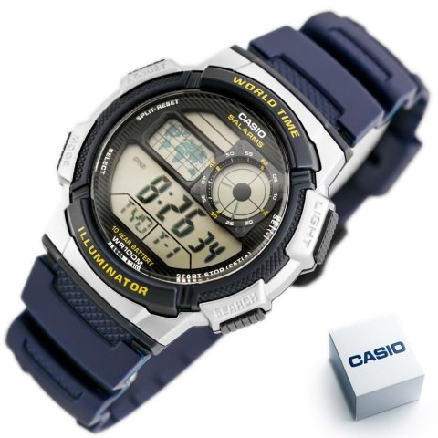 Casio ZEGAREK MĘSKI CASIO AE-1000W 2AV (zd073e) - WORLD TIME + BOX