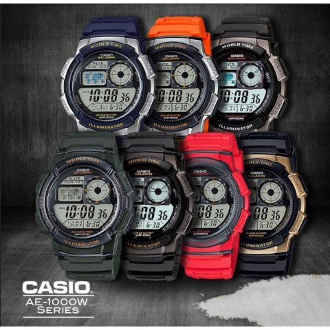 Casio ZEGAREK MĘSKI CASIO AE-1000W 3AVDF (zd073b) - WORLD TIME + BOX
