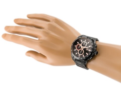 G. Rossi ZEGAREK MĘSKI G. ROSSI - BLUES (zg094g) black/rose + BOX