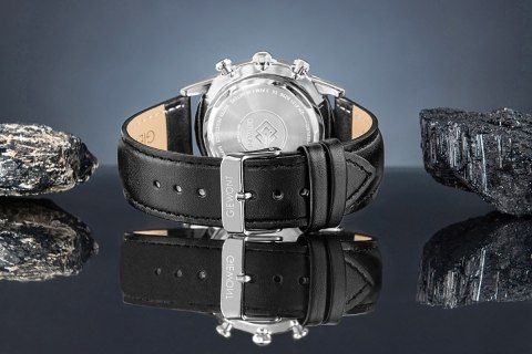 Giewont Zegarek Męski Giewont Chronograph Sapphire Czarno Srebrny GW5630-A2