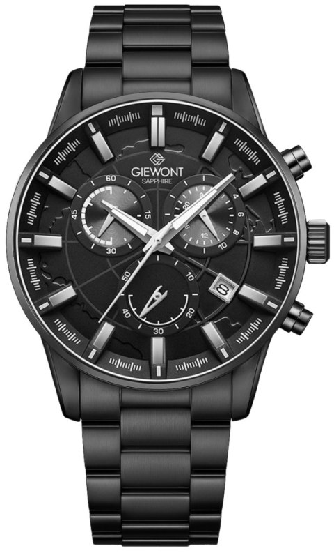 Giewont Zegarek Męski Giewont Chronograph Sapphire Czarny GW4580-B1