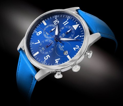 Giewont Zegarek Męski Giewont Chronograph Sapphire Niebieski GW5630-A5