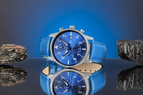 Giewont Zegarek Męski Giewont Chronograph Sapphire Niebieski GW5630-A5
