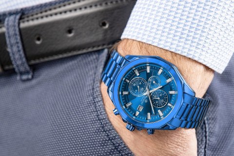 Giewont Zegarek Męski Giewont Chronograph Sapphire Niebieski GW7290-B5