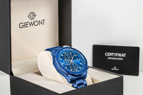 Giewont Zegarek Męski Giewont Chronograph Sapphire Niebieski GW7290-B5
