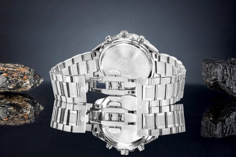 Giewont Zegarek Męski Giewont Chronograph Sapphire Srebrno Niebieski GW7290-B3