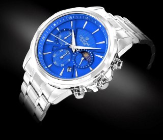 Giewont Zegarek Męski Giewont Chronograph Sapphire Srebrno Niebieski GW9460-B3