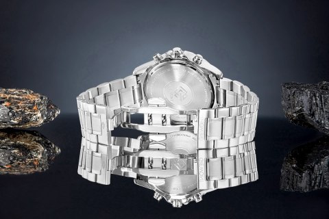 Giewont Zegarek Męski Giewont Chronograph Sapphire Srebrno Niebieski GW9460-B3