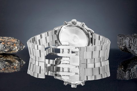 Giewont Zegarek Męski Giewont Chronograph Sapphire Srebrny GW4580-B2