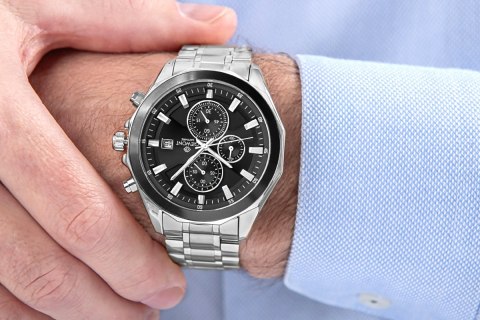 Giewont Zegarek Męski Giewont Chronograph Sapphire Srebrny GW7290-B2