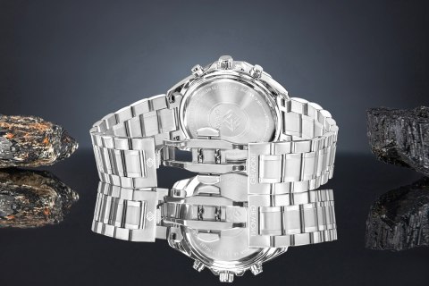 Giewont Zegarek Męski Giewont Chronograph Sapphire Srebrny GW7290-B2