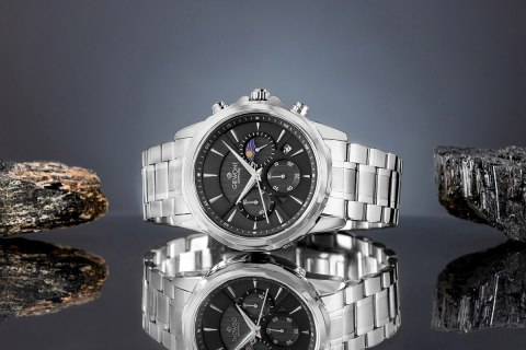 Giewont Zegarek Męski Giewont Chronograph Sapphire Srebrny GW9460-B2