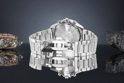 Giewont Zegarek Męski Giewont Chronograph Sapphire Srebrny GW9460-B2