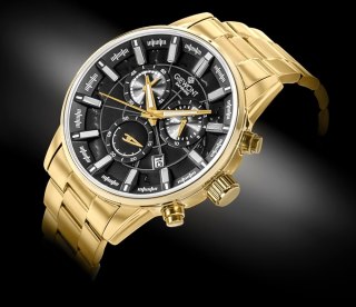 Giewont Zegarek Męski Giewont Chronograph Sapphire Złoto Czarny GW4580-B4