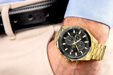 Giewont Zegarek Męski Giewont Chronograph Sapphire Złoto Czarny GW7290-B4