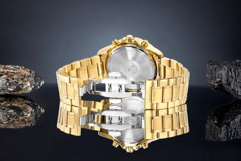 Giewont Zegarek Męski Giewont Chronograph Sapphire Złoto Niebieski GW9460-B5