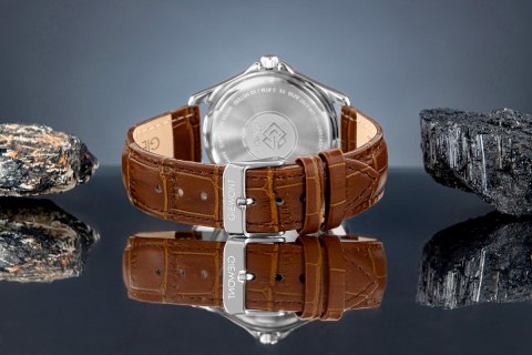 Giewont Zegarek Męski Giewont Elegance Sapphire Brązowo Niebieski GW5160-A7