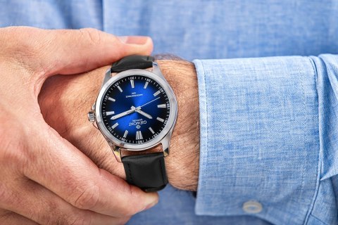 Giewont Zegarek Męski Giewont Elegance Sapphire Czarno Niebieski GW5160-A3
