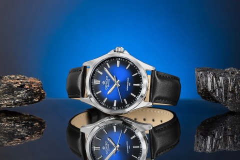 Giewont Zegarek Męski Giewont Elegance Sapphire Czarno Niebieski GW5160-A3