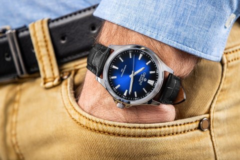 Giewont Zegarek Męski Giewont Elegance Sapphire Czarno Niebieski GW5160-A6