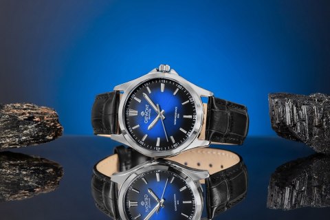 Giewont Zegarek Męski Giewont Elegance Sapphire Czarno Niebieski GW5160-A6