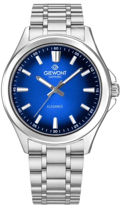 Giewont Zegarek Męski Giewont Elegance Sapphire Srebrno Niebieski GW5160-B3