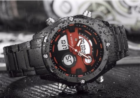 Naviforce ZEGAREK MĘSKI NAVIFORCE GLOCK (zn039c) - black/red