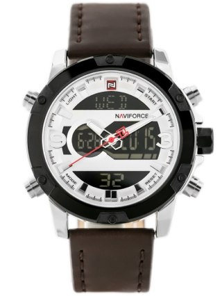 Naviforce ZEGAREK MĘSKI NAVIFORCE - NF9097 (zn043a) - brown/silver