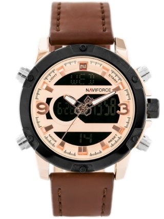 Naviforce ZEGAREK MĘSKI NAVIFORCE - NF9097 (zn043e) - brown/rosegold