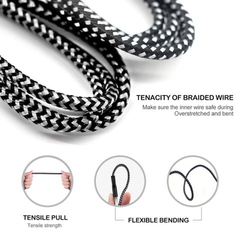 Kabel microUSB Maclean, wspierający Fast Charge 2.4A, przesył danych, 5V/2.4A, czarny, dł. 1m, MCE473